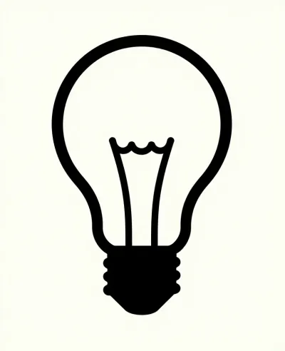 Black Lightbulb Silhouette Reflecting Soft Light - Lighting - AI generated image