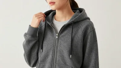 Charcoal Hoodie Zipper Adjusted - Fashion - AI generated image