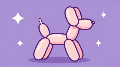 Pink Balloon Dog Lying Lavender - Animals - AI generated image