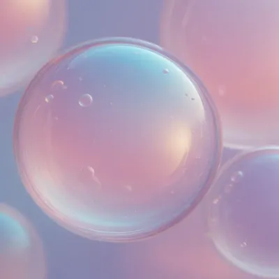 Iridescent Soap Bubbles Reflecting Pastel Hues - Nature - AI generated image
