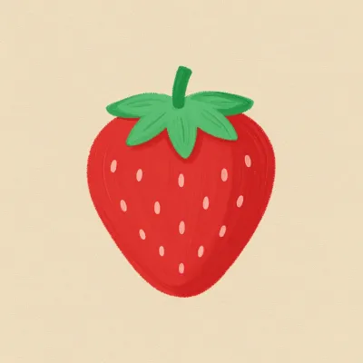 Brushstroke Strawberry Glossy - Food - AI generated image