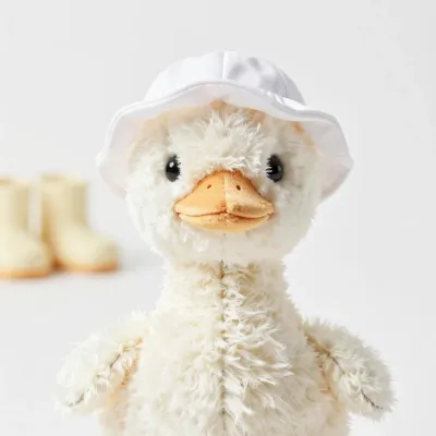 Plush Duckling Toy Wearing White Cap - Toys - AI generated image