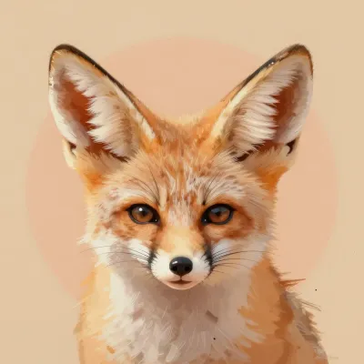 Fennec Fox Gaze in Soft Golden Light - Wildlife - AI generated image