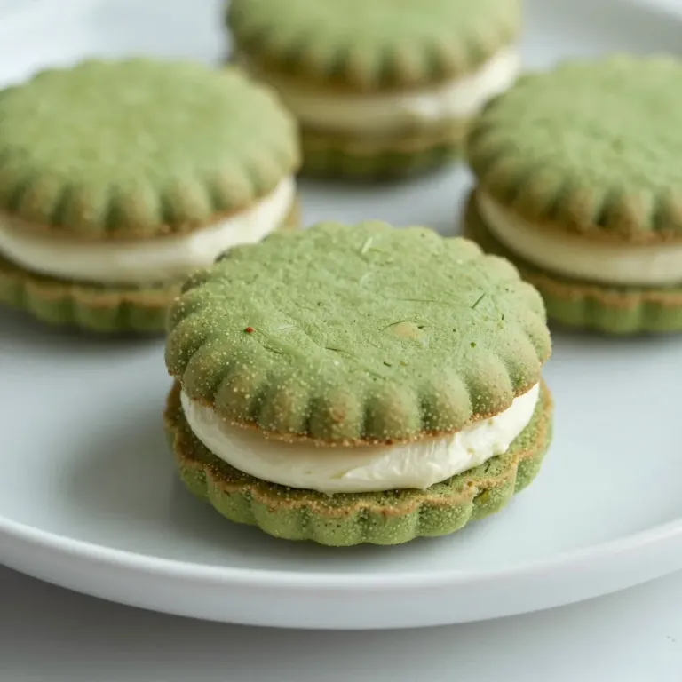 Matcha Cream Sandwiches with Soft Texture - Bakery - AI generated image