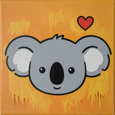 Koala with Heart on Head - Wildlife - AI generated image