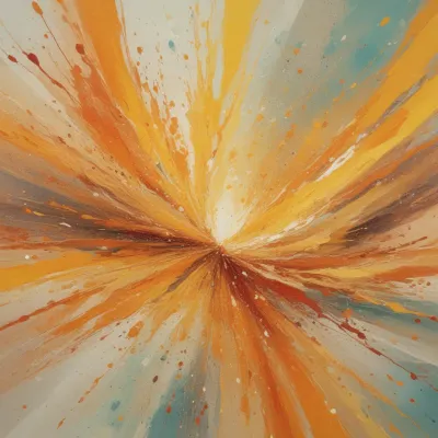 Paint Splatter Burst Radiating Warmth - Abstract - AI generated image