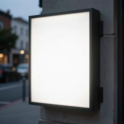 Matte Finish Lightbox Corner Wall - Lighting - AI generated image