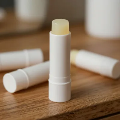 Lip Balm Tubes with White Caps - Beauty - AI generated image