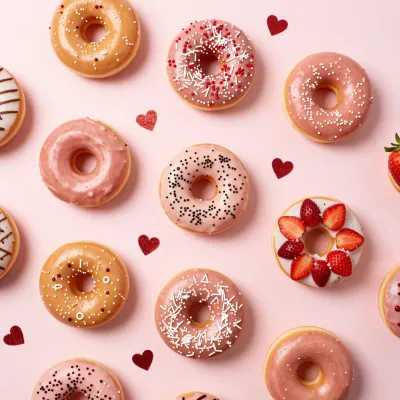 Pastel Donuts with Glazes and Sprinkles - Food - AI generated image