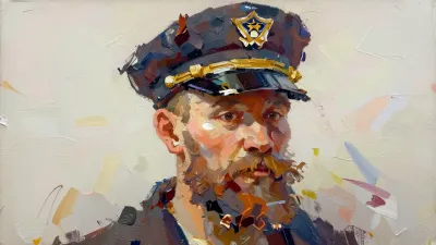 Weathered Harbor Captain in Uniform - Portrait - AI generated image