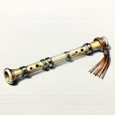 Carved-Bone Flute Polished Finish - Music - AI generated image