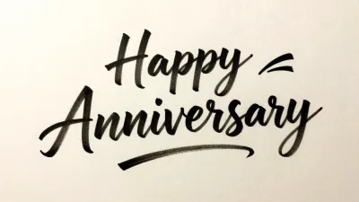 Handwritten Happy Anniversary Message - Typography - AI generated image