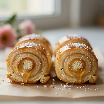 Honey-Glazed Rolls with Sprinkles - Food - AI generated image
