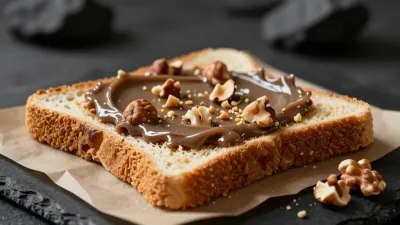 Chocolate Spread Toast with Hazelnuts - Food - AI generated image