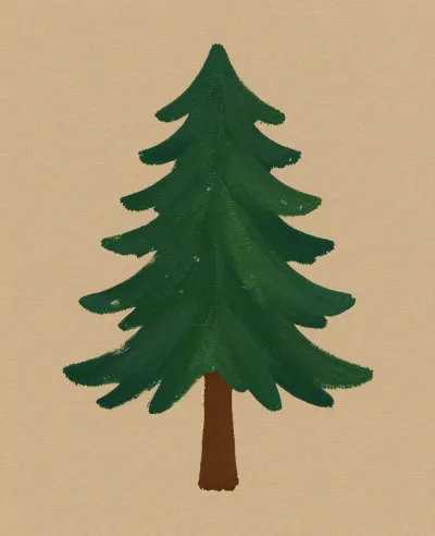 Pine Tree with Layered Branches - Nature - AI generated image