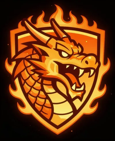 Inferno Dragon Badge Fiery Scales - Logo - AI generated image