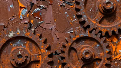 Rusty Gears with Peeling Paint - Mechanics - AI generated image