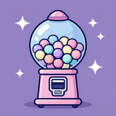 Pastel Gumball Machine with Glossy Balls - Food - AI generated image