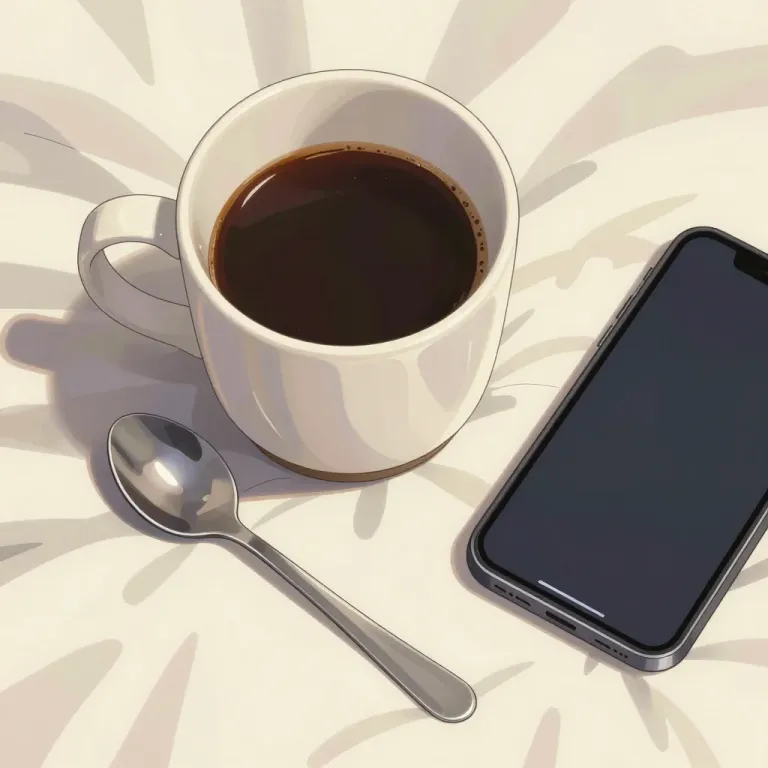 Coffee Cup with Smartphone on Table - Food - AI generated image