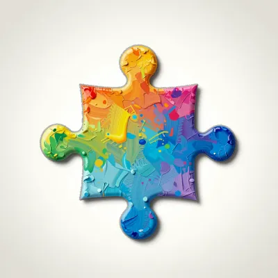Glossy Painterly Puzzle Piece - Art - AI generated image