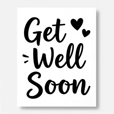 Get Well Soon Card with Hearts - Greeting Card - AI generated image