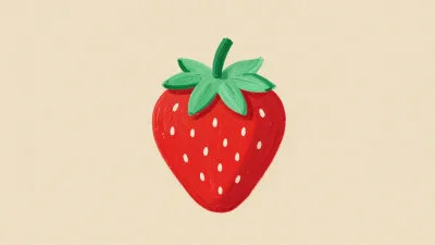 Whole Strawberry with Green Leaves - Food - AI generated image