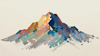 Impasto Brushstroke Mountain Peak - Art - AI generated image