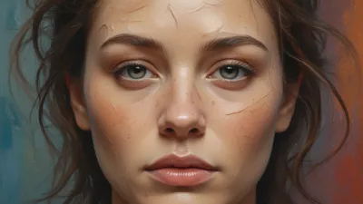 Impasto Portrait Serene Gaze - Portrait - AI generated image