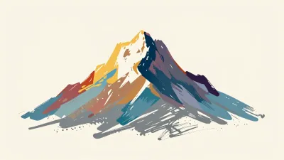 Brushstroke Mountain Peak Textured Depth - Art - AI generated image
