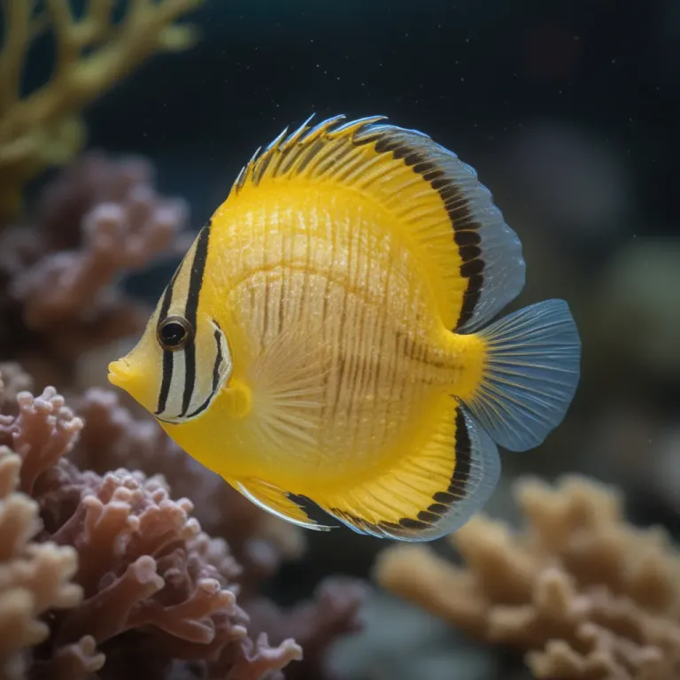 Glass Butterflyfish Among Soft Coral - Marine Life - AI generated image