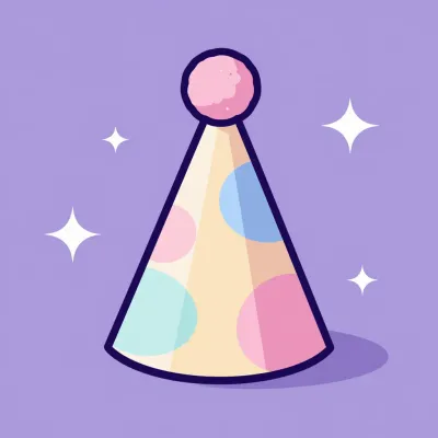 Pastel Polka Dot Party Hat with Glitter - Party - AI generated image