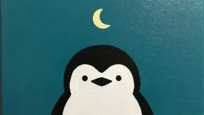 Penguins Huddled Together Under Moonlight - Wildlife - AI generated image