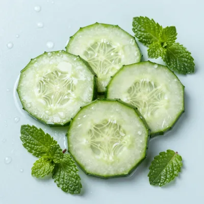 Sliced Cucumbers and Mint Cooling - Food - AI generated image