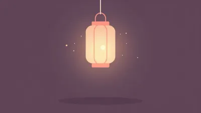 Glowing Lanterns Suspended in Dark Space - Lighting - AI generated image