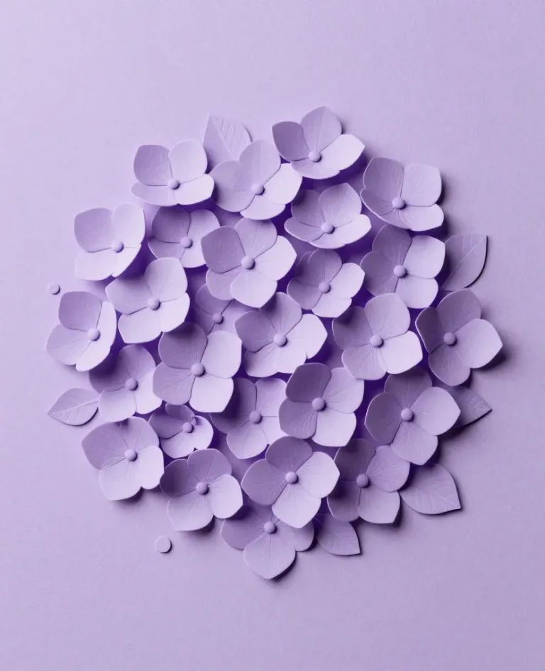 Hydrangea Cluster in Circular Pattern - Flowers - AI generated image