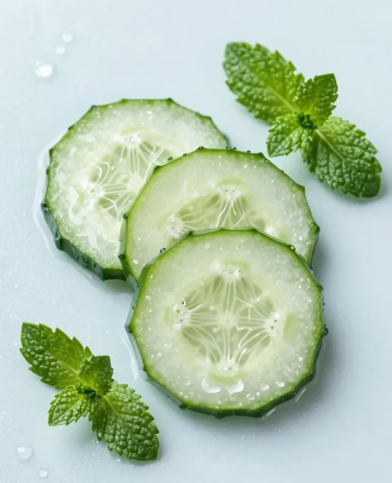 Sliced Cucumber with Mint Cooldown - Food - AI generated image