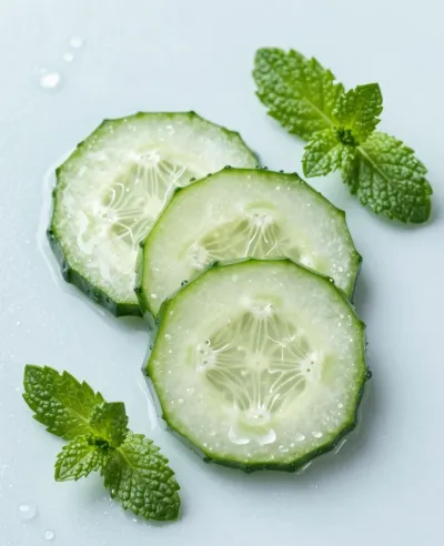 Sliced Cucumber with Mint Cooldown - Food - AI generated image