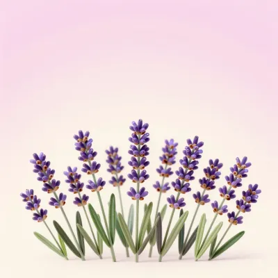 Lavender Sprig Border Soft Light - Flowers - AI generated image