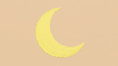 Crescent Moon Painted in Creamy Yellow - Art - AI generated image