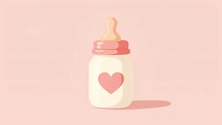 Creamy White Baby Bottle with Peachy Cap - Baby - AI generated image