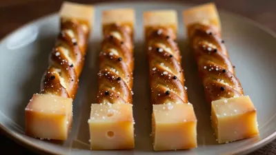 Pretzel Cheese Twists with Salt and Pepper - Food - AI generated image