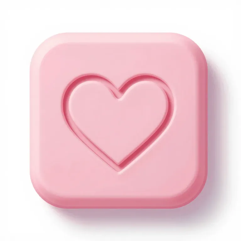 Pink Soap Bar with Heart-Shaped Indentation - Beauty - AI generated image