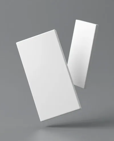 Glossy White Cuboids Floating Mid-Air - Product - AI generated image
