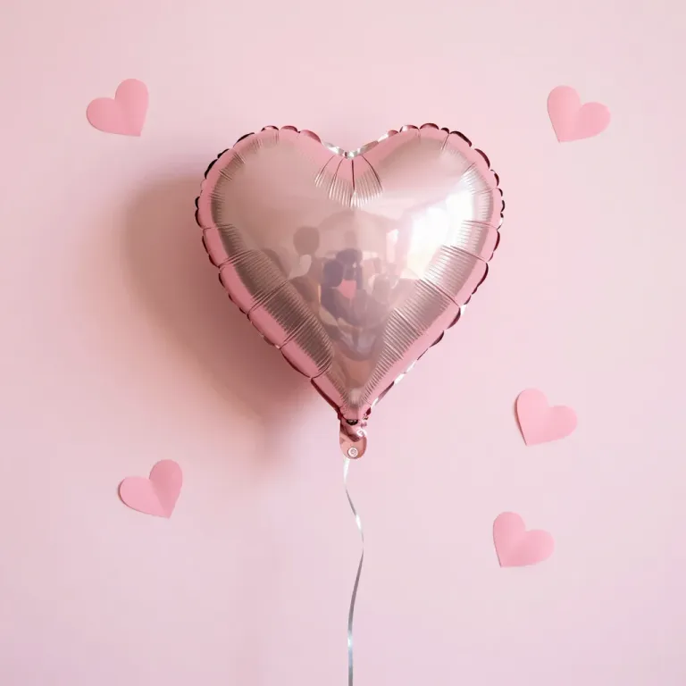 Glossy Heart Balloon with Scalloped Edges - Balloon - AI generated image