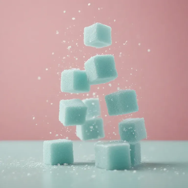 Cool Mint Candy Cubes Drifting in Air - Food - AI generated image