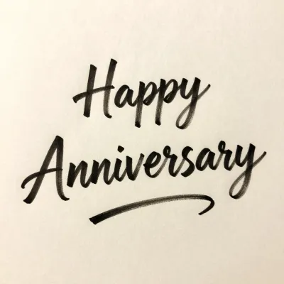 Happy Anniversary Text on White Paper - Typography - AI generated image