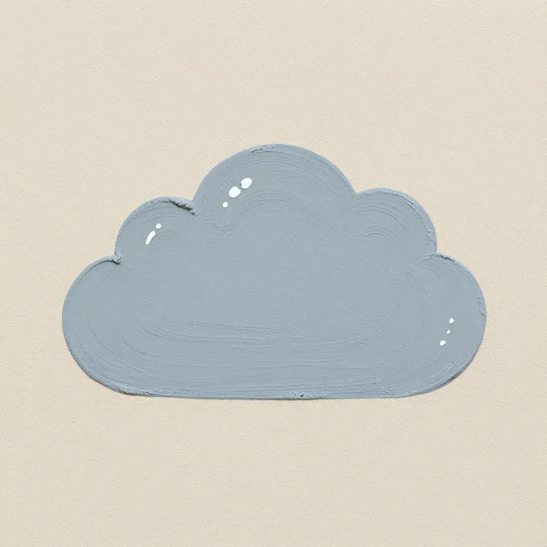 Hand-Painted Cloud on Beige Canvas - Art - AI generated image