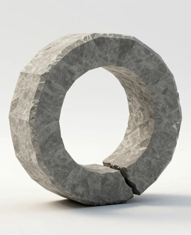 Broken Stone Ring with Angular Facets - Art - AI generated image