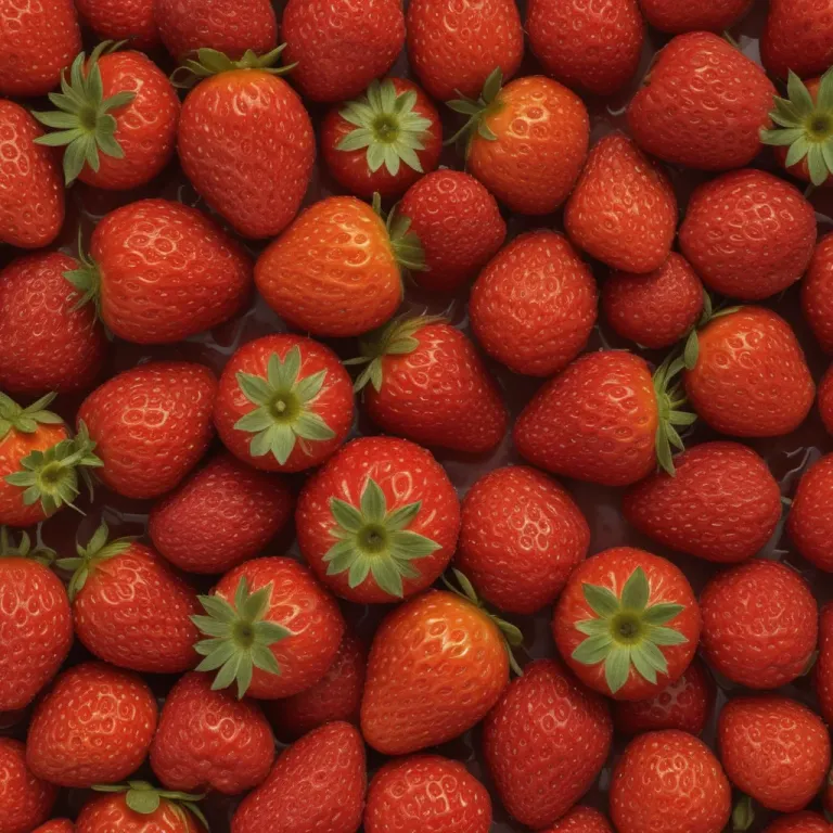 Ripe Strawberries with Golden Hour Light - Food - AI generated image