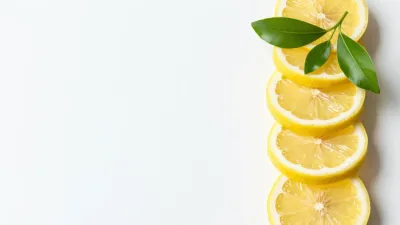 Sliced Lemons Column Vertical - Food - AI generated image